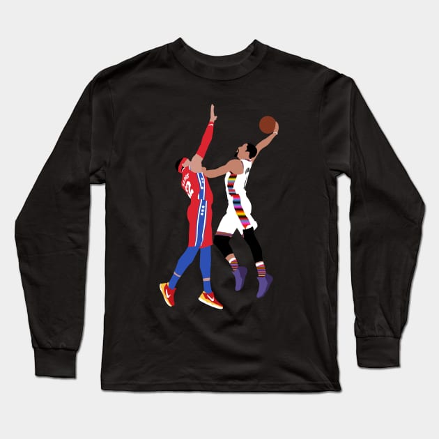 Spencer Dinwiddie Dunk on Tobias Harris Long Sleeve T-Shirt by xRatTrapTeesx